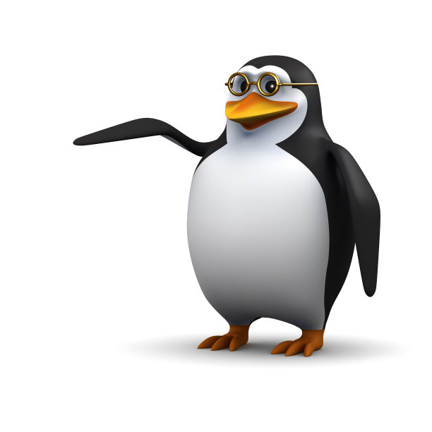 企鹅指向他的右边图片下载