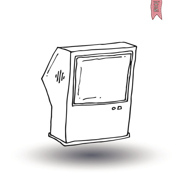 老式电视，矢量插图图片下载