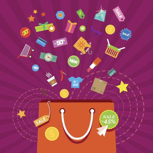 购物袋配件，打折买衣服图片下载