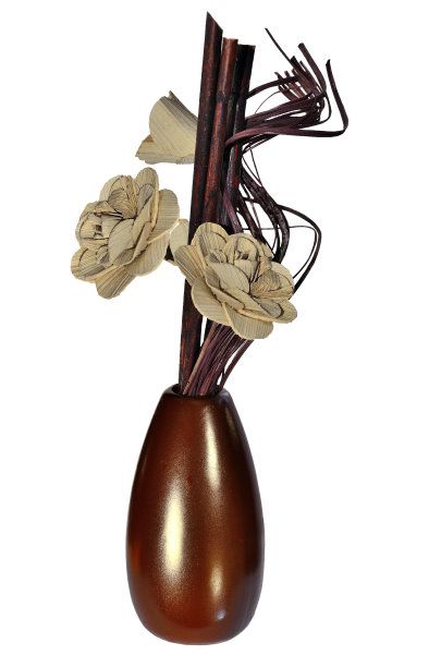 木花瓶与花-装饰元素图片下载