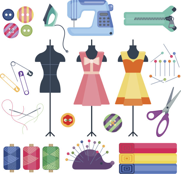 一套缝纫用品图片下载