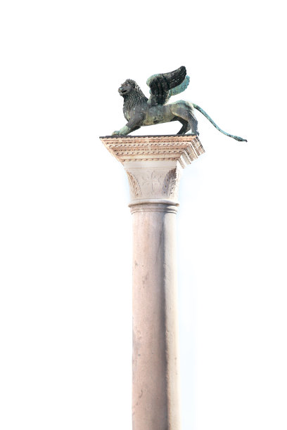 白色背景上的威尼斯飞狮图片下载