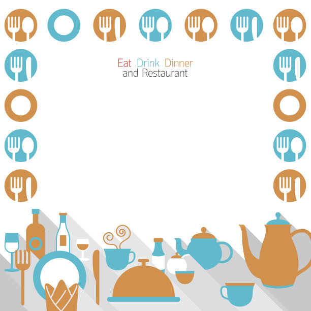 晚餐餐厅和饮食框架图片下载