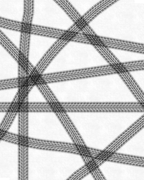 在冬天刚下过雪的时候，轮胎的痕迹很杂乱图片下载