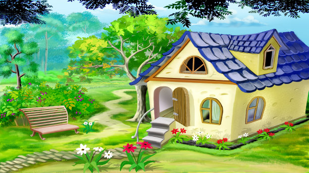 村花园的房子图片下载