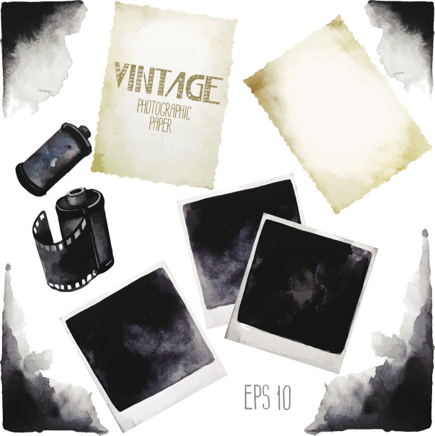 一套老式水彩照相纸图片下载
