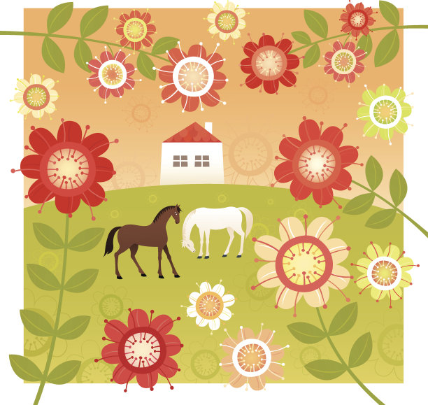 温馨的家，红红的花园图片下载