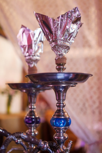 特写照片的铝箔水烟图片下载