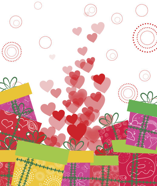 爱的心和礼物的背景图片下载