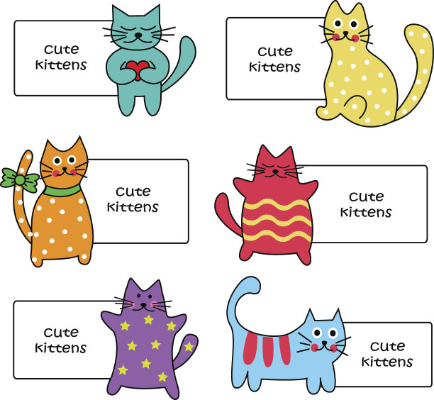 卡通猫咪的标语图片下载