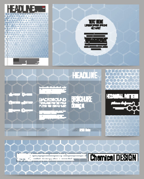 用于演示、小册子、传单或小册子的一套业务模板图片下载