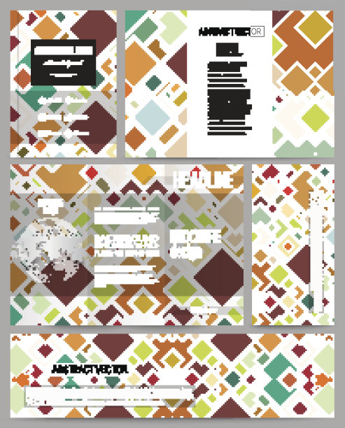 用于演示、小册子、传单或小册子的一套业务模板图片下载