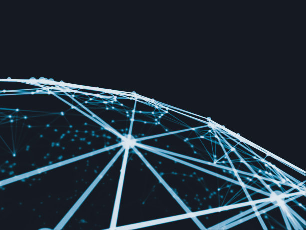 抽象球面几何球体和多边形线和点。未来的技术图片下载