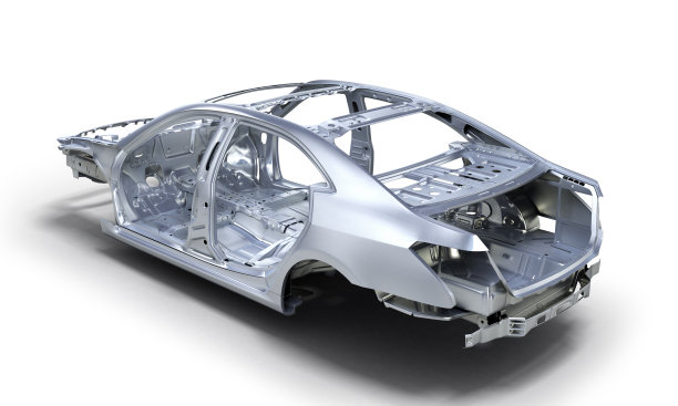 车身汽车隔离在白色背景3d图片下载