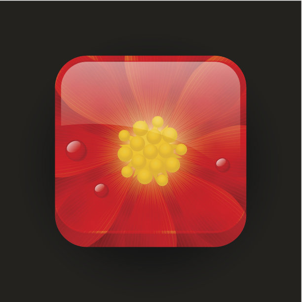 新鲜的应用图标与花图片下载