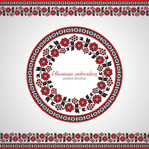 乌克兰绣花毛笔套图片下载