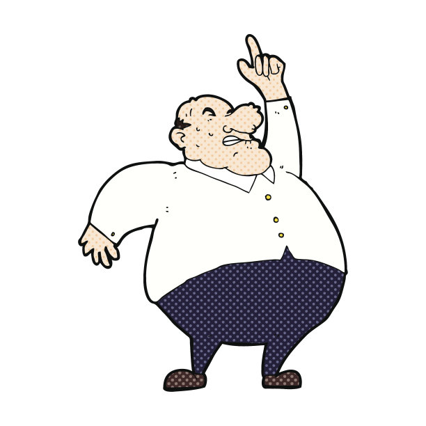 漫画卡通大胖子老板图片下载