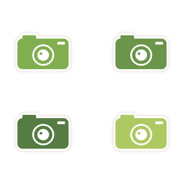 在纸相机上装配逼真的贴纸设计图片下载