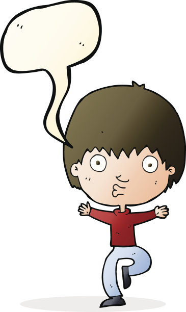 卡通兴奋的男孩用言语泡泡图片下载