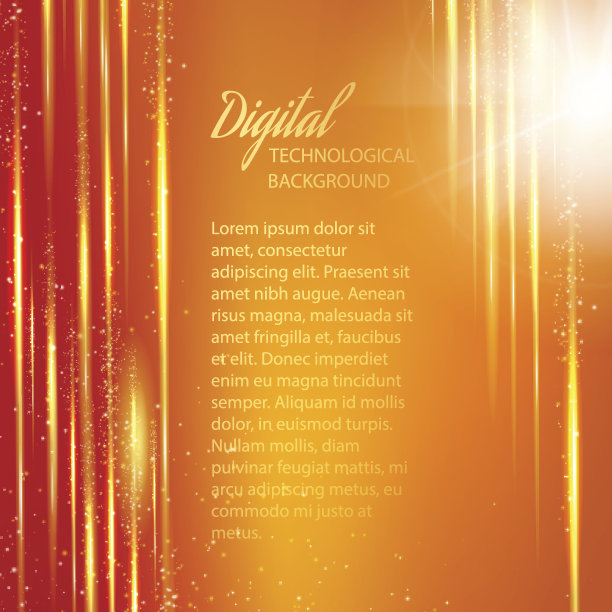 红色背景与灯光效果。矢量插图。图片下载