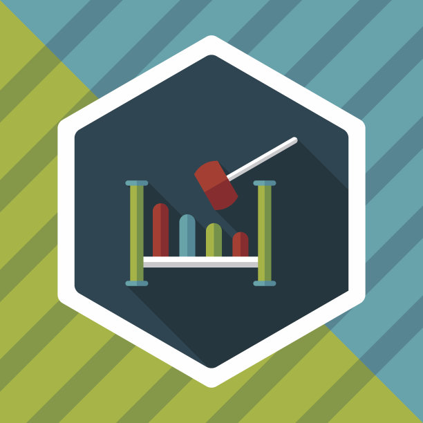 玩具锤车间平面图标与长影子，eps10图片下载