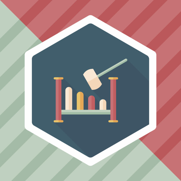 玩具锤车间平面图标与长影子，eps10图片下载