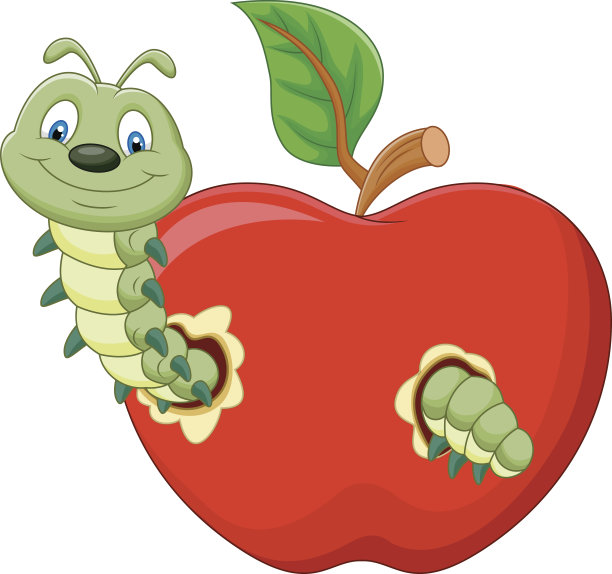 毛毛虫吃了苹果图片下载