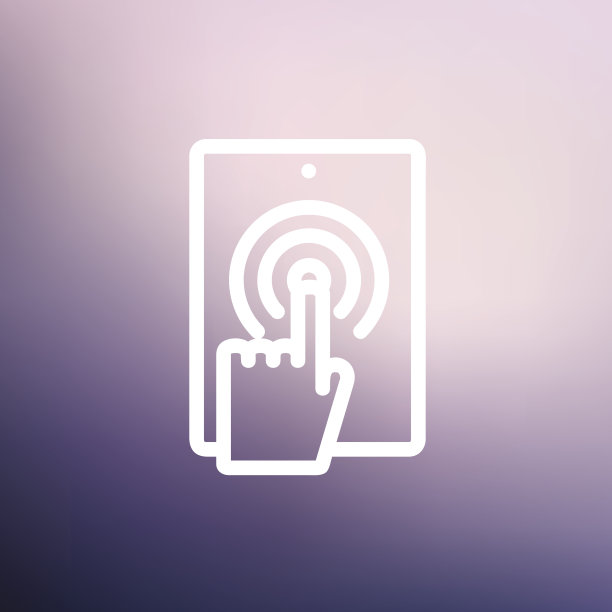 触摸标记在手机细线图标图片下载