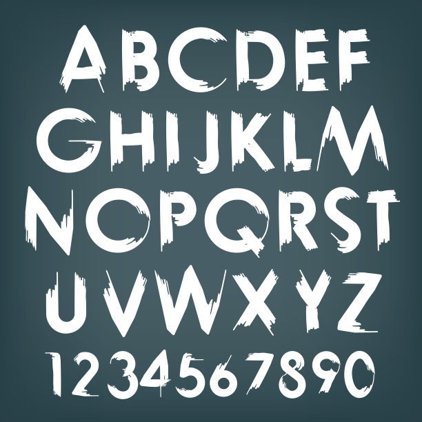 矢量字母排版集与数字图片下载