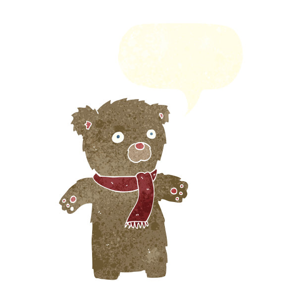 带泡泡的卡通泰迪熊图片下载
