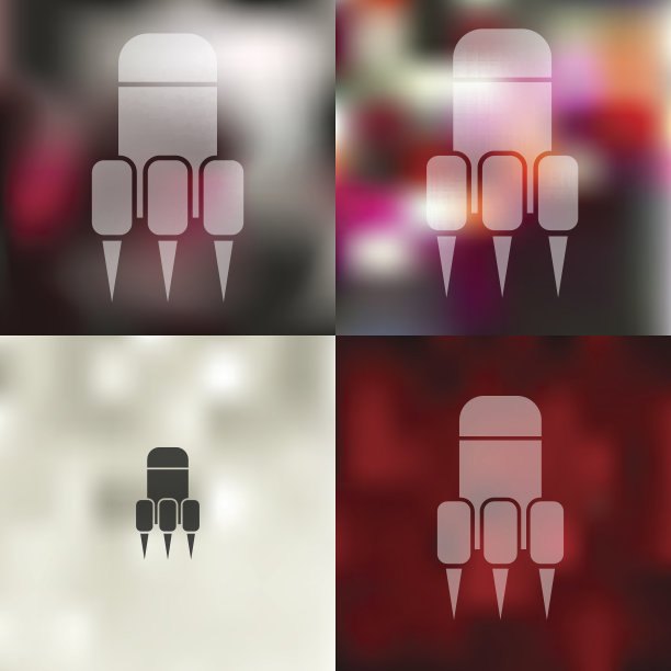 模糊背景上的火箭图标图片下载