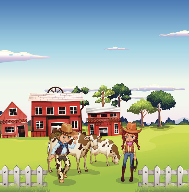 农场里的牛仔和女牛仔图片下载