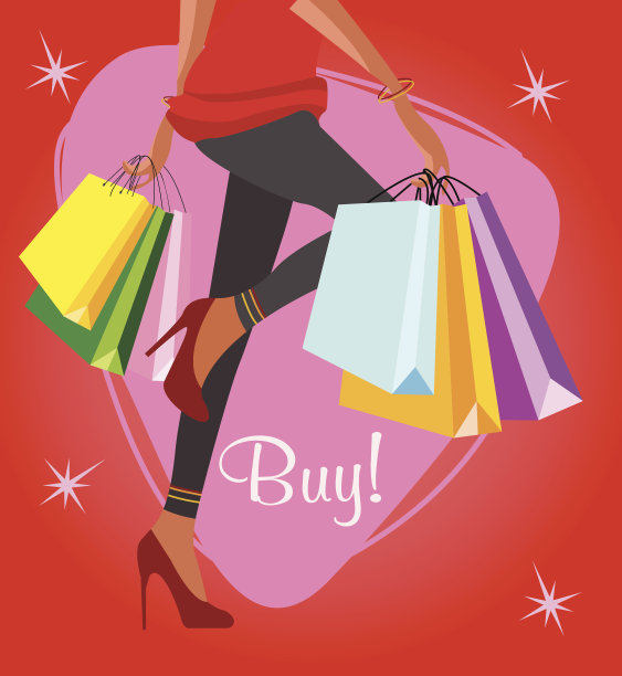 购物女孩背景图片下载