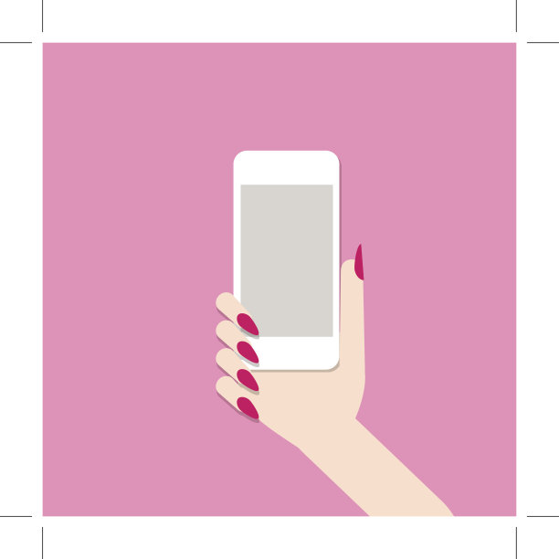 女性手拿手机图片下载