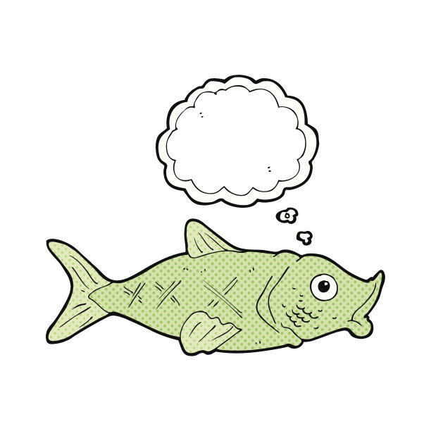 卡通鱼与思想泡泡图片下载