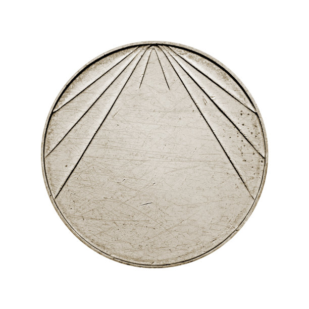 带条纹的空白银币图片下载