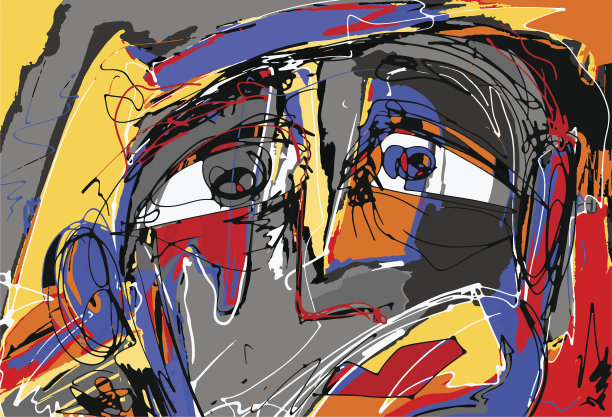 人脸的抽象数字绘画图片下载