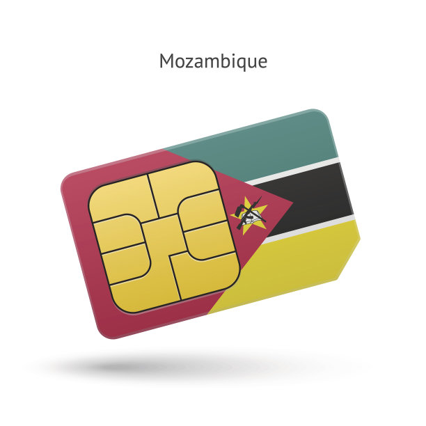 莫桑比克手机sim卡带旗图片下载