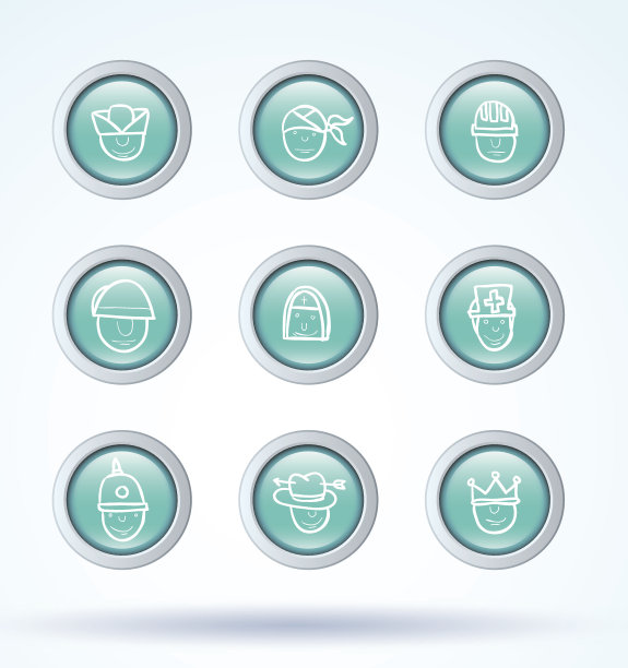 简单的化身图标设置，向量。图片下载