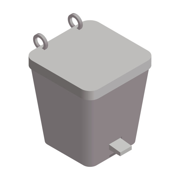 丰富多彩的等距垃圾箱图片下载