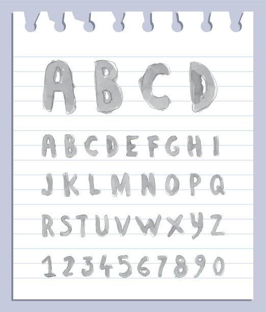 字体水彩。手写的矢量插图。图片下载