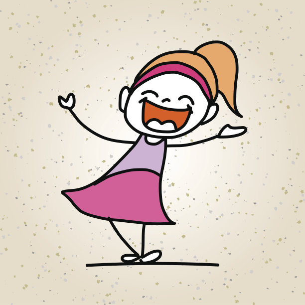 手绘快乐的孩子图片下载