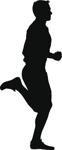 运动员在赛跑，剪影。图片下载