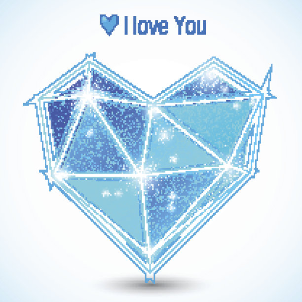 蓝色三角形的心图片下载