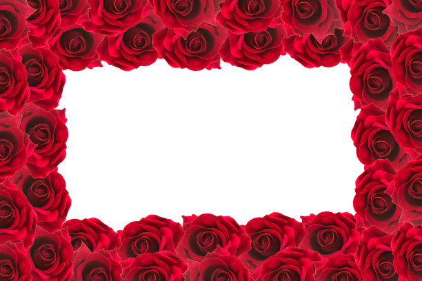 红玫瑰边框背景图片下载