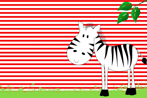 有斑马的小孩剪贴簿图片下载