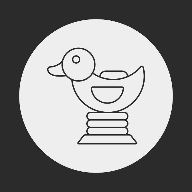鸭子骑线图标图片下载