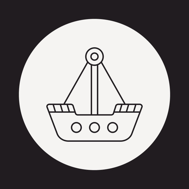 游乐园海盗船线图标图片下载