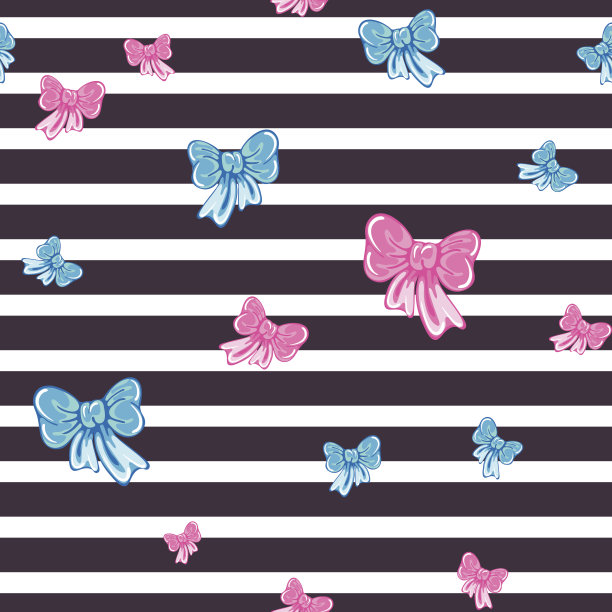 无缝矢量条纹图案与弓图片下载