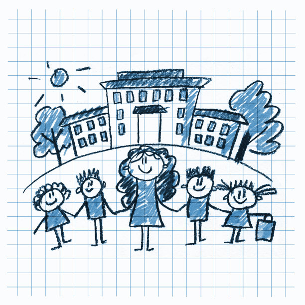 和快乐的孩子们在一起的彩色图片图片下载